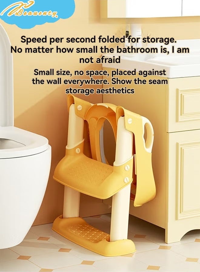 بيوينتي مقعد تدريب المرحاض بوتي مع سلم البراز الخطوة ، مقعد بوتي آمن مريح مع وسائد مضادة للانزلاق سلم للأطفال الأولاد البنات الأطفال الصغار - Image 3